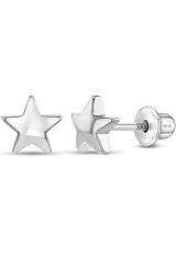 little silver 6mm star shaped baby stud earrings